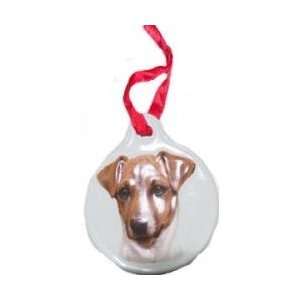  Sculpted Ceramic Jack Russell Christmas Ornament 