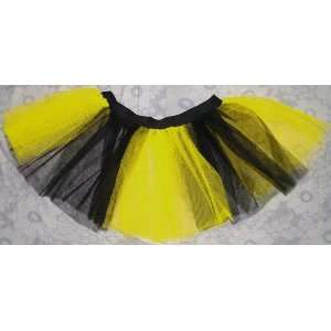 Yellow Tutu Skirt Stripe Petticoat Rave Dance Bumble Bee Fancy Dress 