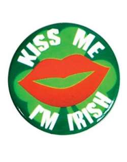  St Patricks Day 1 Kiss Me Im Irish Shamrock Button 