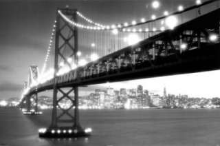 San Francisco Gate Bridge in Black and White, Photography Poster Print 