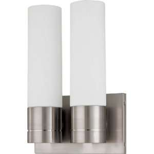  Nuvo 60/2938 Dual Tube Wall Sconce with Satin White Glass 