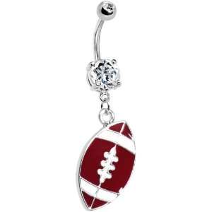 Crystalline Gem Football Belly Ring Jewelry