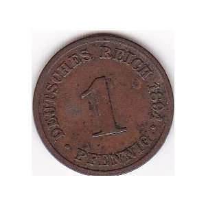  1894 German Empire/Deutsches Reich 1 Pfennig Coin 
