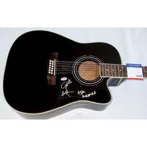  Sugarland Autographed Signed 12 String Guitar & Proof PSA 