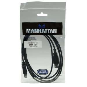   USB 2.0 A Male to B Male Cable, Black, Manhattan 333368 Electronics