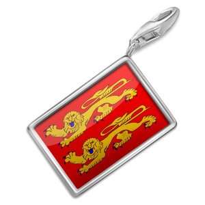 FotoCharms Basse Normandie Flag region France   Charm with Lobster 