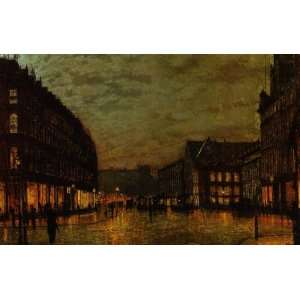   Atkinson Grimshaw   24 x 16 inches   Boars Lane, Leeds by Lamplight