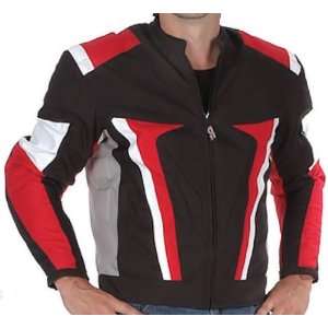  Nemesis Red Black Armored Mens Textile Motorcycle Jacket 