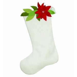   Song Poinsettia Felt Stocking, 18 Inches Long x 10.5 Inches Wide