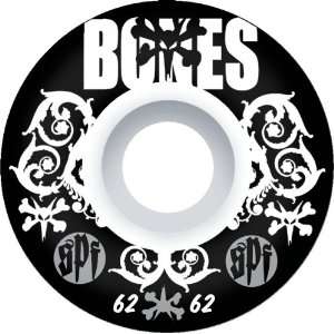  Bones Skatepark Formula Skateboard Wheels (56mm, White 