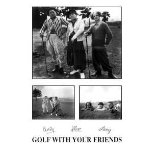  3 Stooges Golf With Your Friends Poster Print Rare 