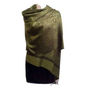 High Fashion Green Pashmina Silk Scarf Shawl Wrap Stole 72 x 27; Super 