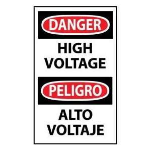 Bilingual Machine Labels   Danger High Voltage  Industrial 