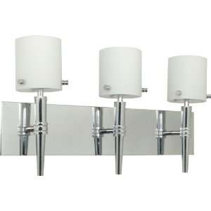 Nuvo 60/1073 Three Light Vanity with White Opal Glass, Polished Chrome
