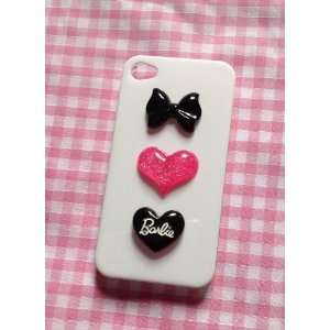  Pink /Black Barbie Love Heart Kawaii Glitter Hearts Iphone 