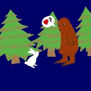  Yeti and Bunny Discuss Love Refrigerator Magnets