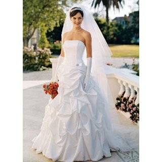Davids Bridal Wedding Dress Satin pick up ballgown with corset 