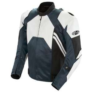   Mens Leather Motorcycle Jacket White/Gunmetal 52 1052 1752 Automotive