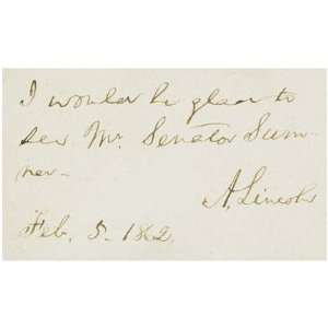 com Abraham Lincoln 1862 Historical Document   Signed   RP   Rare   1 