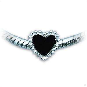  slide on Charm Beads   Heart black #15042 Beads by SL art 