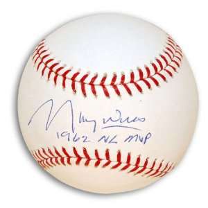  Maury Wills Autographed Baseball  Details 1962 NL MVP 