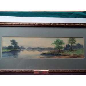 19th Century Painting Watercolor Mary Menton Listed Artist