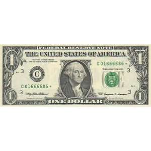 Scarce $1 Bill ***STAR*** Note    2003 A Federal Reserve Note    Bank 