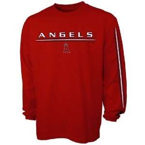  Adidas Anaheim Angels Red Team Vision Long Sleeve T shirt 