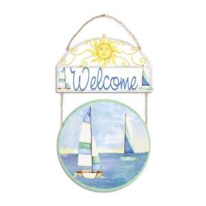 Kathy Hatch Sailing Collection Welcome Sign Patio, Lawn 