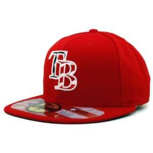 MLB New Era 5950 FITTED Tampa Bay RAYS 7 1/2 Stars & Stripes RED Hat 