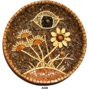    14 Inch Round Bamboo Wood Collage Plaques