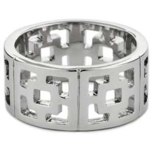  Trina Turk Pierced Brick Silver Ring, Size 6 Jewelry