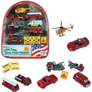  Fire Rescue Vehicles Backpack Playset Toys & Games