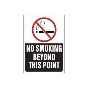  NO SMOKING BEYOND THIS POINT (W/GRAPHIC) 10 x 7 Plastic 