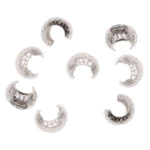  Sterling Silver Crosshatched Crimp Bead Covers 3mm (10 