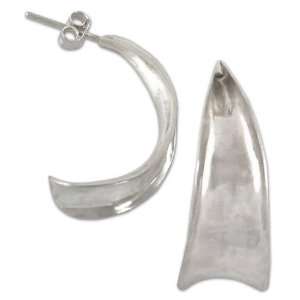  Anticlastic raising earrings, Silver Arcs 1 L Jewelry