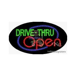  Drive Thru Open LED Business Sign 15 Tall x 27 Wide x 1 