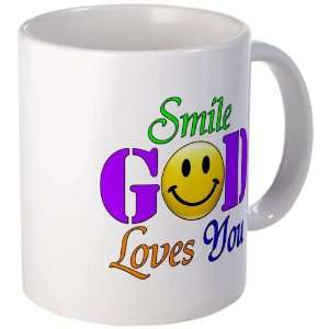    Mug (Coffee Drink Cup) Smile God Loves You 