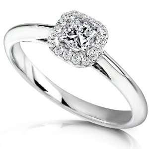  1/3 Carat TW Princess Diamond Engagement Ring in 14k White 