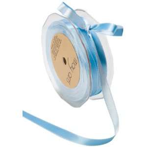  May Arts 3/8 Inch Wide Ribbon, Blue and Light Blue Satin 