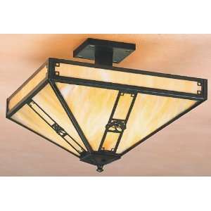   Copper Pasadena Craftsman / Mission Semi Flush Ceiling Fixture from t