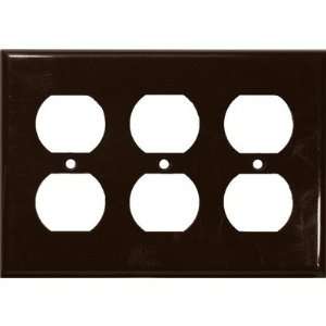   81432 3 Gang Duplex Lexan Receptacle Wall Plates in Brown Baby
