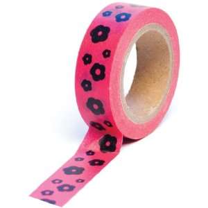  Trendy Tape 15mm X 10yds Flowers Hot Pink