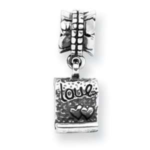  Sterling Silver Reflections Love Note Dangle Bead QRS477 Jewelry