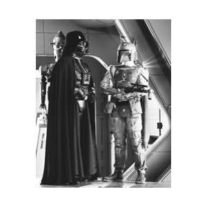  Star Wars Vader and Boba Fett Black and White Print