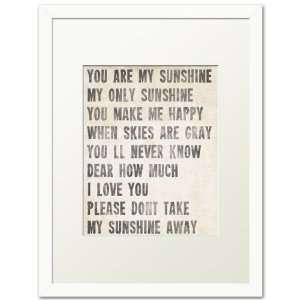  You Are My Sunshine, white frame (antique white)