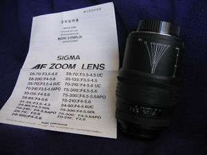 SIGMA UC Zoom Lens   70 210mm f/4 5.6 for 35mm SLR  