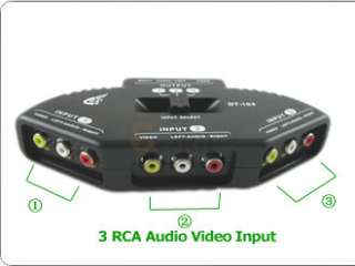 Way Audio Video AV Switch Switcher Splitter+RCA Cable  