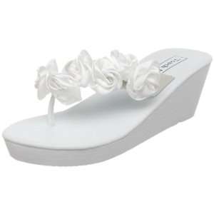 Touch Ups Bridal Wedding Shoe   Womens Birdy Sandal   White (Size 5 