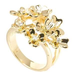  Gold Plated Three Leaf Clover Ring Jewelry